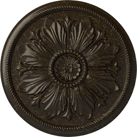 Ekena Millwork Kaya Ceiling Medallion (Fits Canopies up to 5 1/4"), 23 5/8"OD x 1 1/2"P, Stone Hearth Crackle CM23KASHC